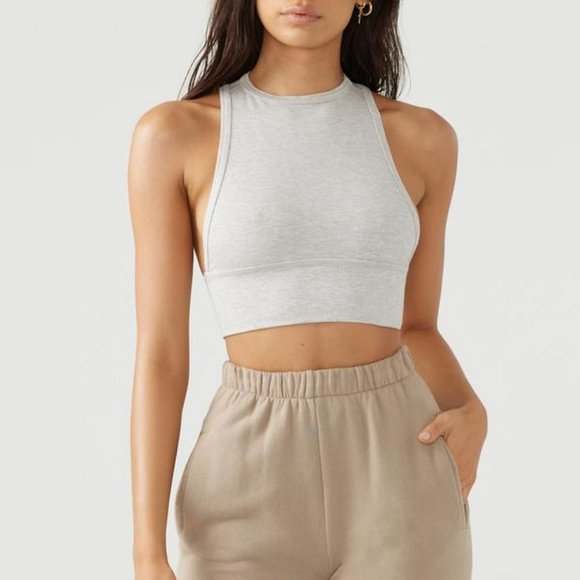 Joah Brown Tops - Joah Brown Longline Tank Grey Flexrib X/S 0-2